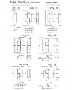 Pointed Barrel H30 Models Diagram